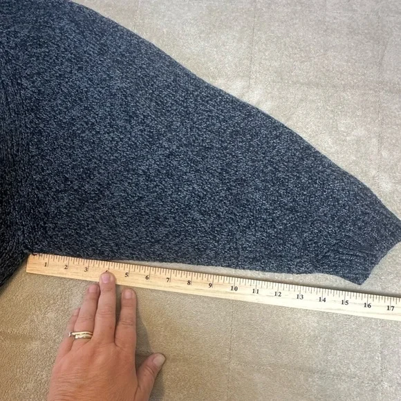 VTG Victoria Jone Sweater Womens Plus 3X Mock Neck Charcoal Chunky Cable Knit - Picture 6 of 8